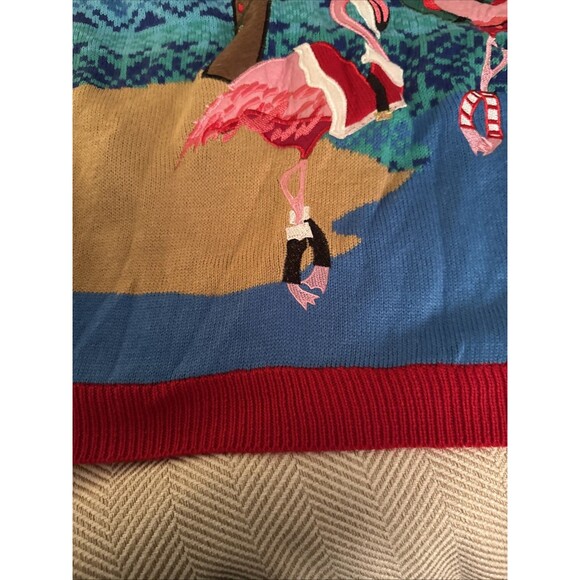 Jolly Sweaters Light Up Christmas Sweater Womens XL Beach Flamingo Tropical - Picture 8 of 11